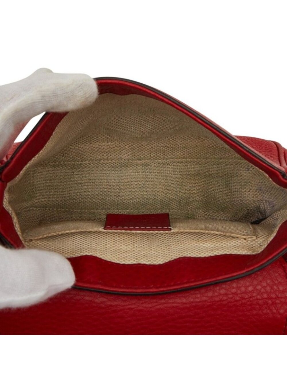 Gucci Soho Interlocking Chain Shoulder Bag Red Leather - Picture 8 of 10